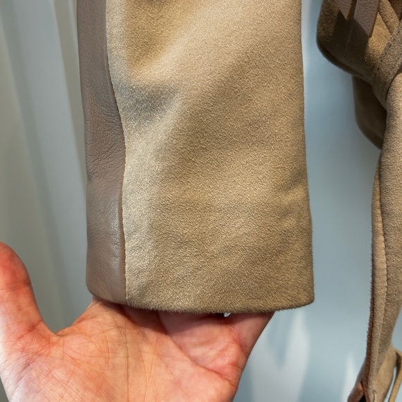 ALL SAINTS Balfern leather and suede biker jacket size 8 - Picture 6 of 9